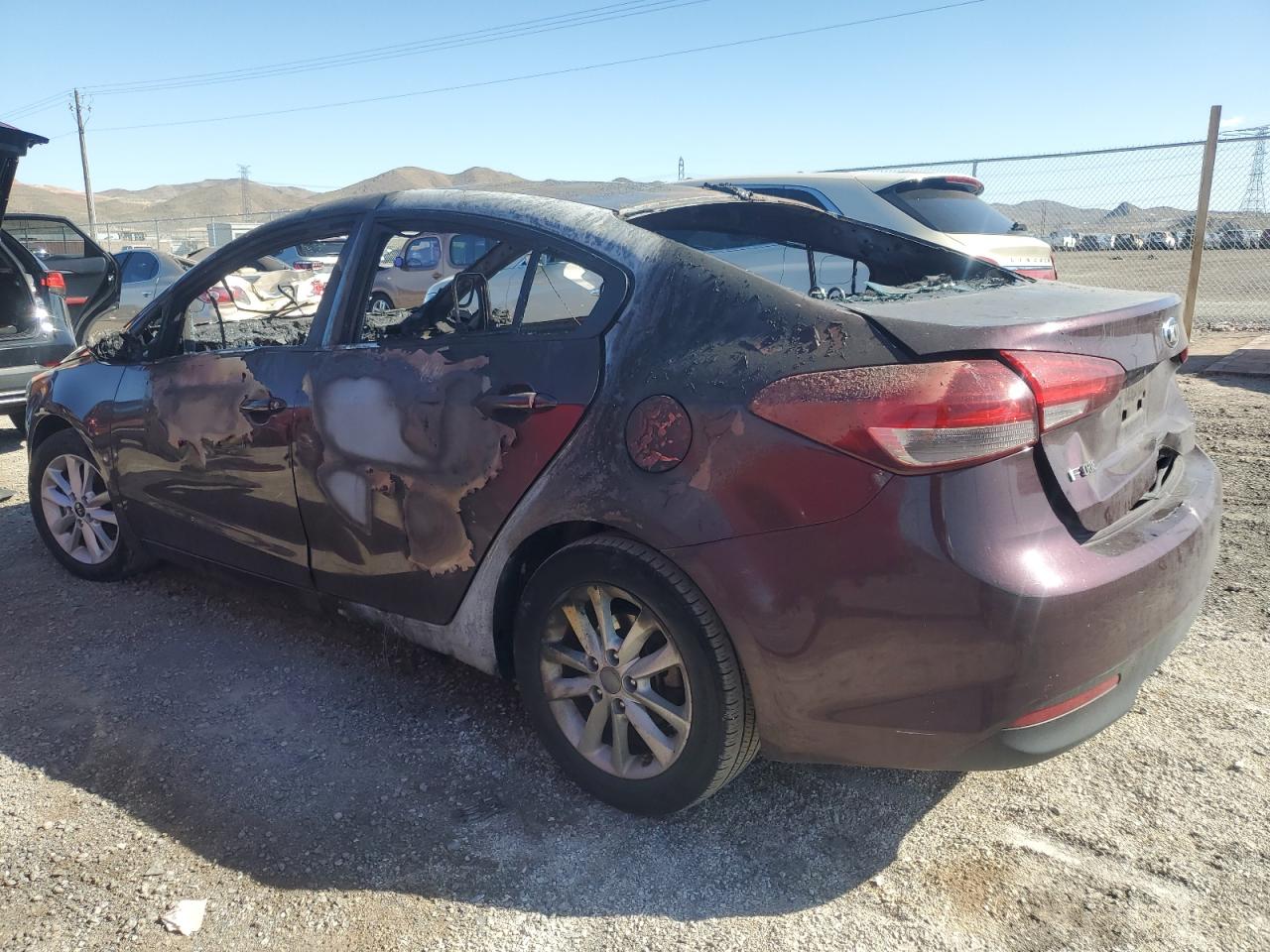 2017 KIA Forte VIN 3KPFL4A77HE144944 Copart auction photo, burn damage thumbnail 2