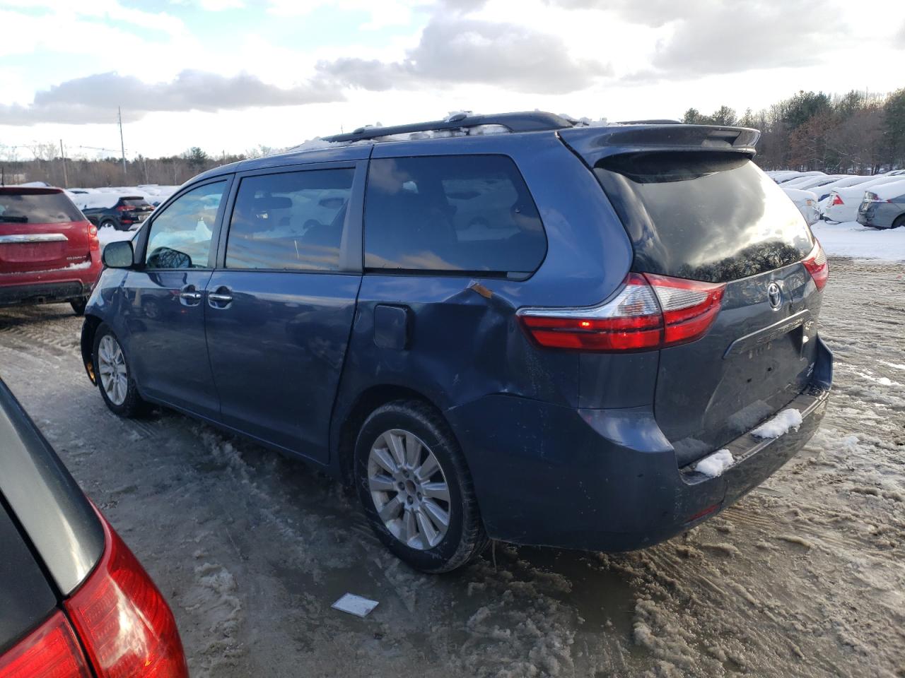 2015 Toyota Sienna VIN 5TDDK3DC9FS119849 Copart auction photo, front end / rear end damage thumbnail 2
