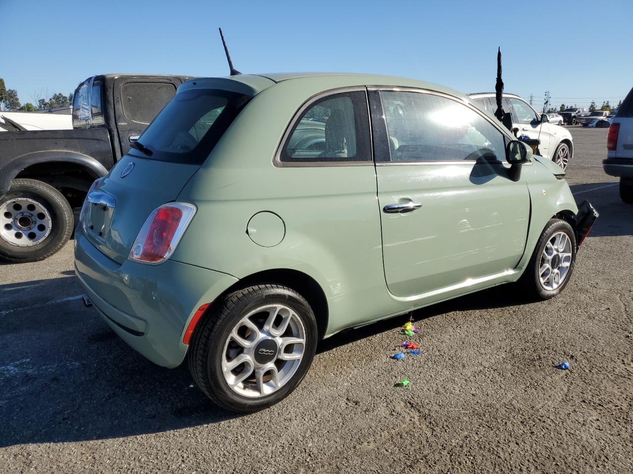 2015 Fiat 500 VIN 3C3CFFAR7FT501365 Copart auction photo, all over damage thumbnail 3