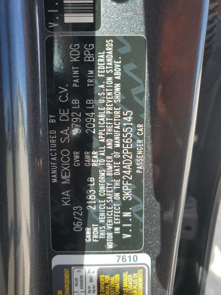 2023 KIA Forte VIN 3KPF24AD2PE655145 Copart auction photo, rear end damage thumbnail 13