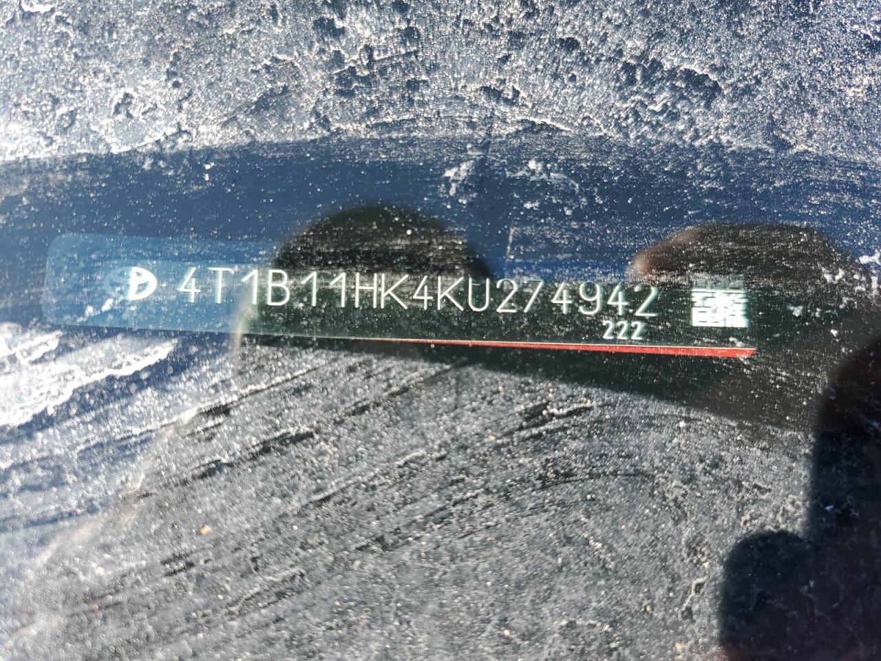 2019 Toyota Camry VIN 4T1B11HK4KU274942 Copart auction photo, all over damage thumbnail 12