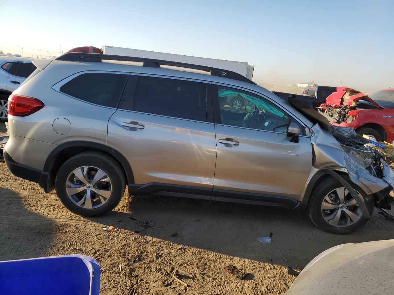 2019 Subaru Ascent VIN 4S4WMAFD8K3467100 Copart auction photo, front end / burn damage thumbnail 4