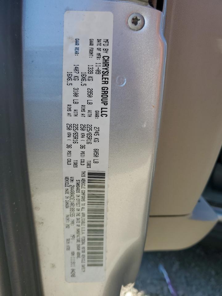 2010 Chrysler Town & Country VIN 2A4RR4DE1AR189155 Copart auction photo, side damage thumbnail 13