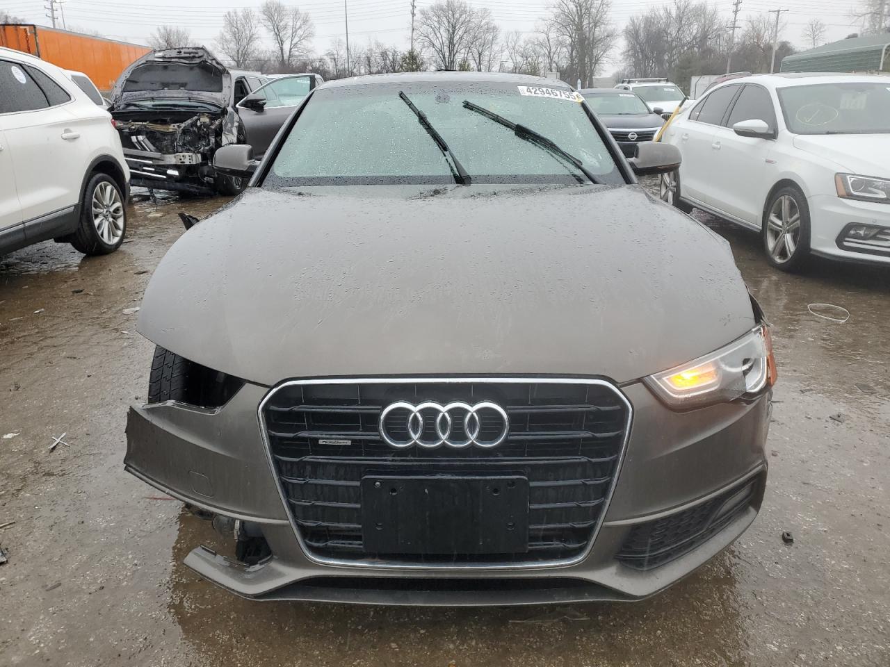 2015 Audi A5 VIN WAUSFAFR4FA022389 Copart auction photo, front end / side damage thumbnail 5