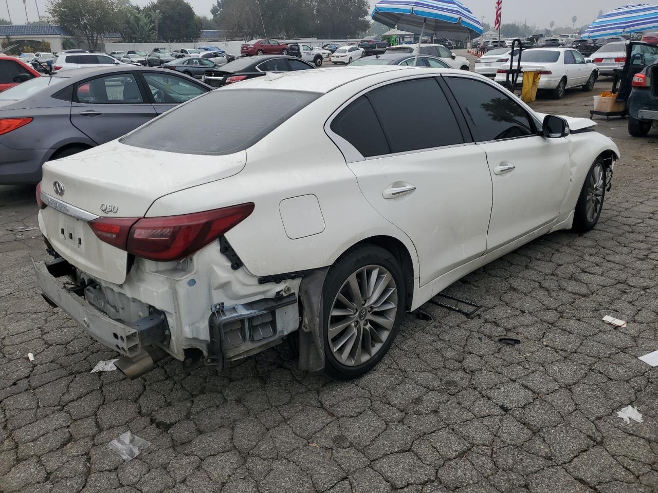 2018 Infiniti Q50 VIN JN1EV7APXJM352690 Copart auction photo, front end damage thumbnail 3
