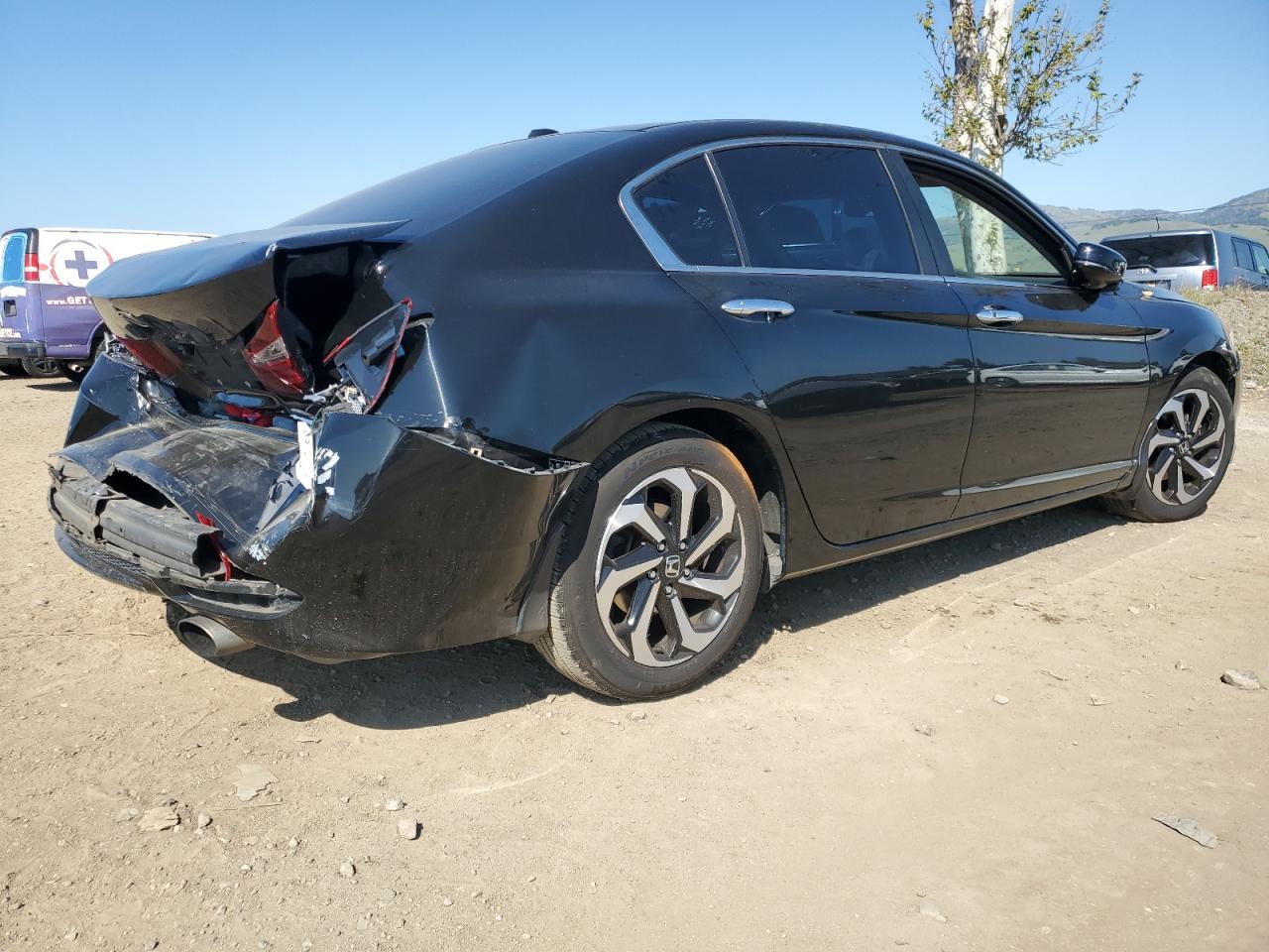 2017 Honda Accord VIN 1HGCR2F7XHA148554 Copart auction photo, rear end / front end damage thumbnail 3