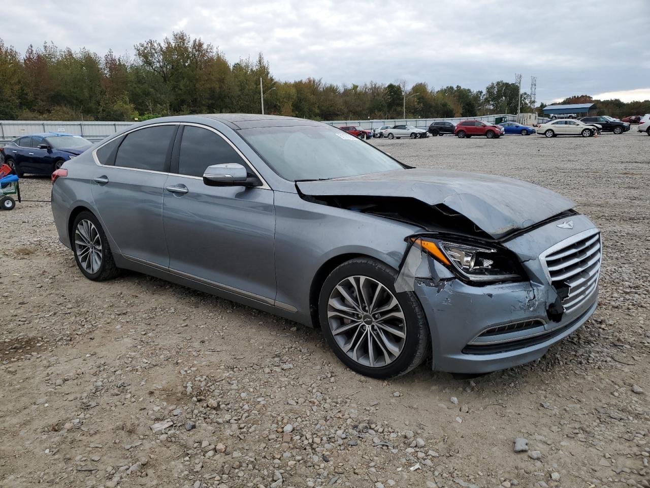 2015 Hyundai Genesis VIN KMHGN4JE9FU100693 Copart auction photo, front end damage thumbnail 4