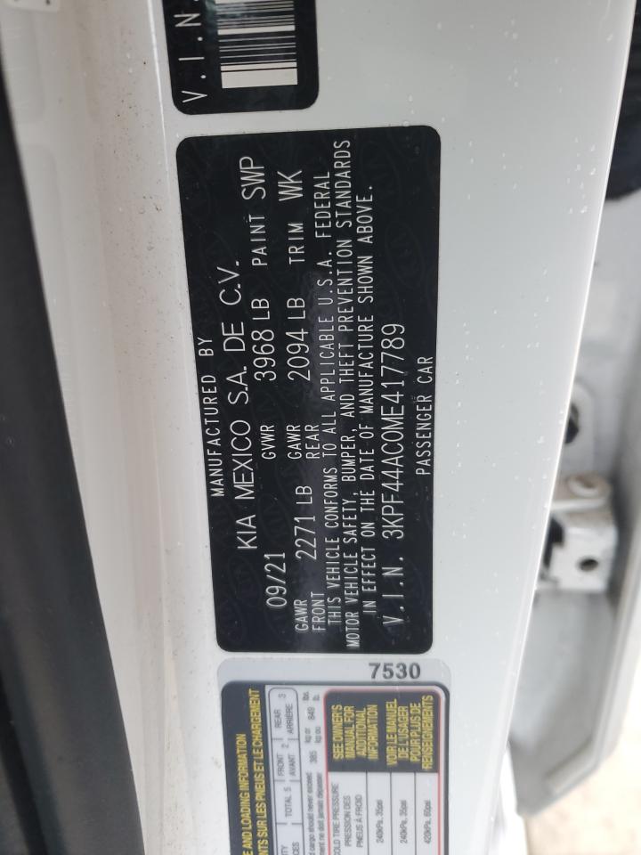 2021 KIA Forte VIN 3KPF44AC0ME417789 Copart auction photo, front end / side damage thumbnail 14