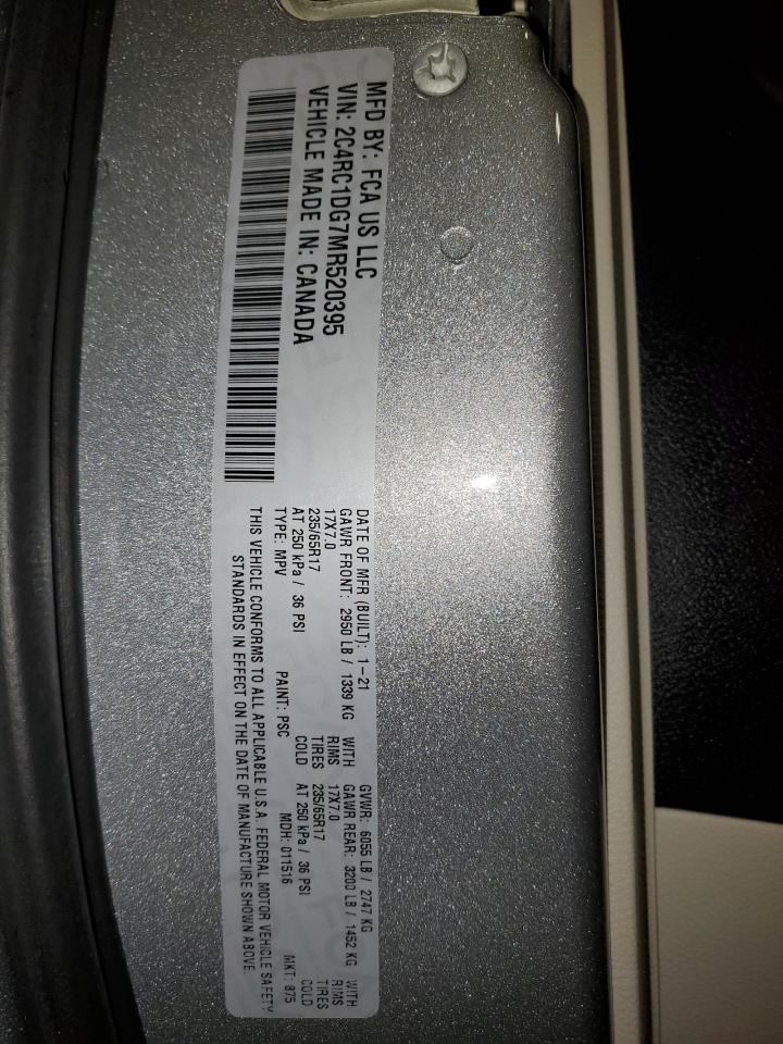 2021 Chrysler Voyager VIN 2C4RC1DG7MR520395 Copart auction photo, front end / side damage thumbnail 13