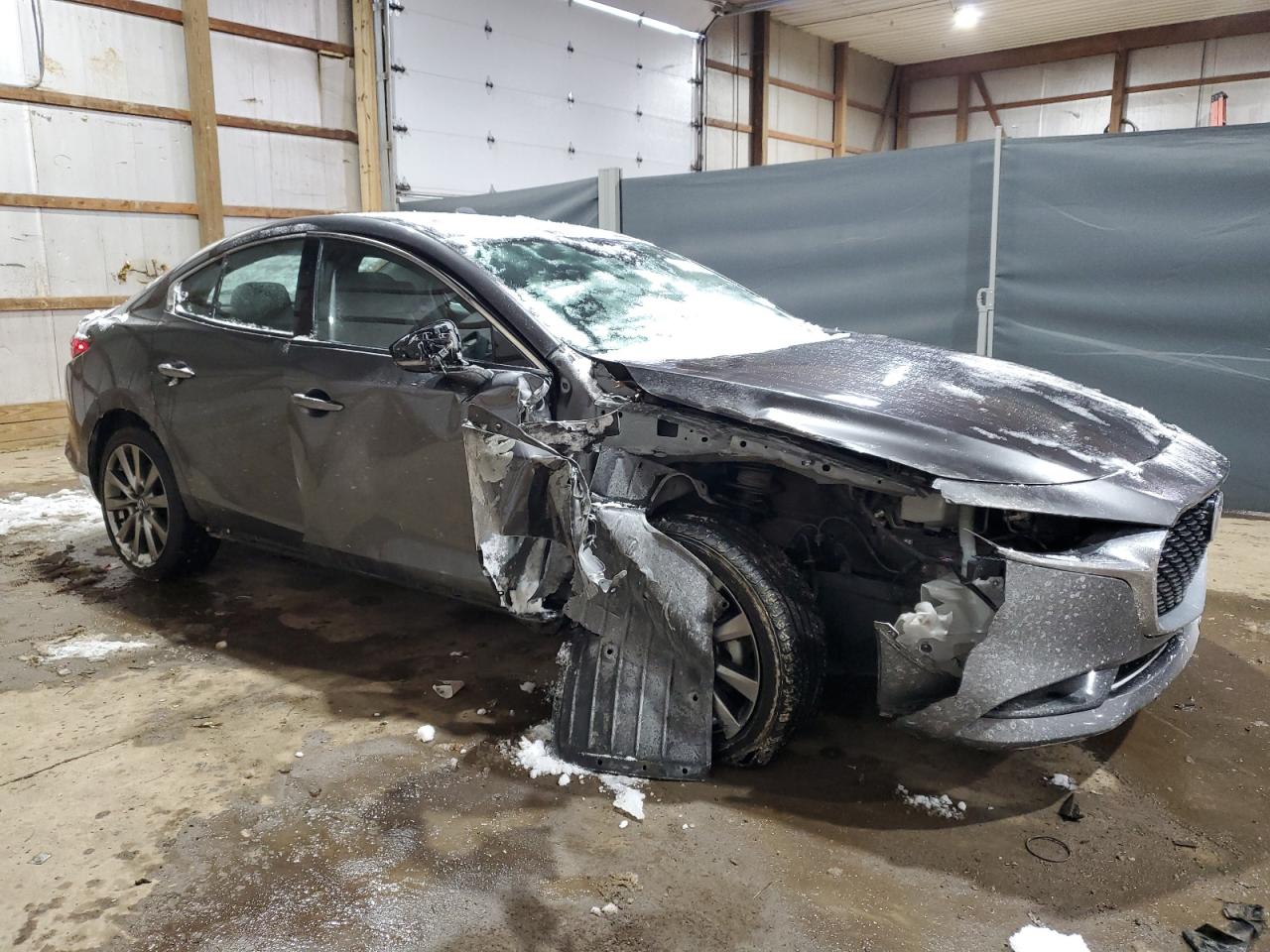 2021 Mazda 3 VIN JM1BPADL0M1319865 Copart auction photo, front end / side damage thumbnail 4