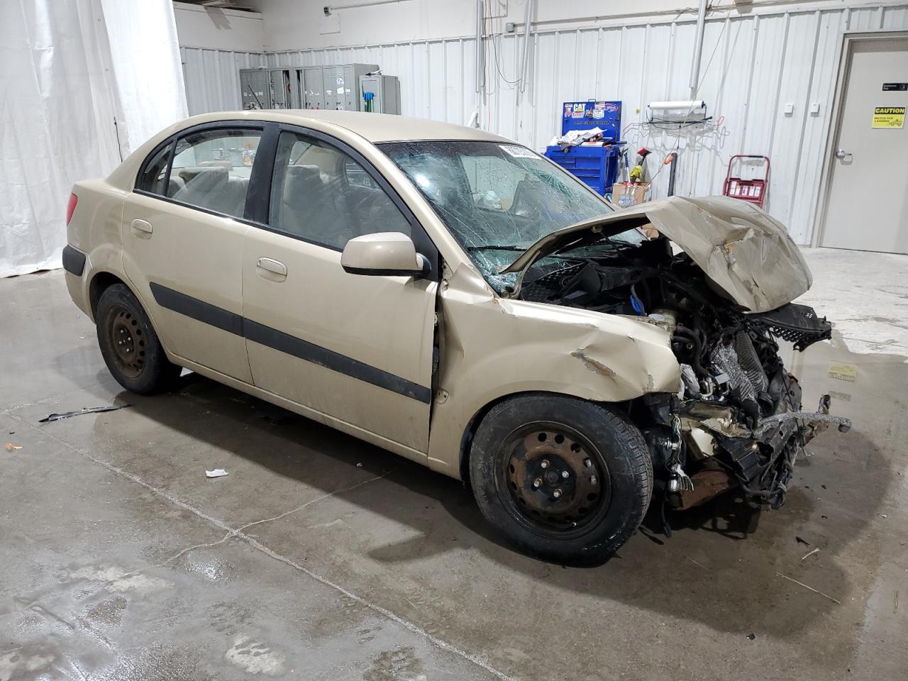 2009 KIA Rio VIN KNADE223496560262 Copart auction photo, front end damage thumbnail 4