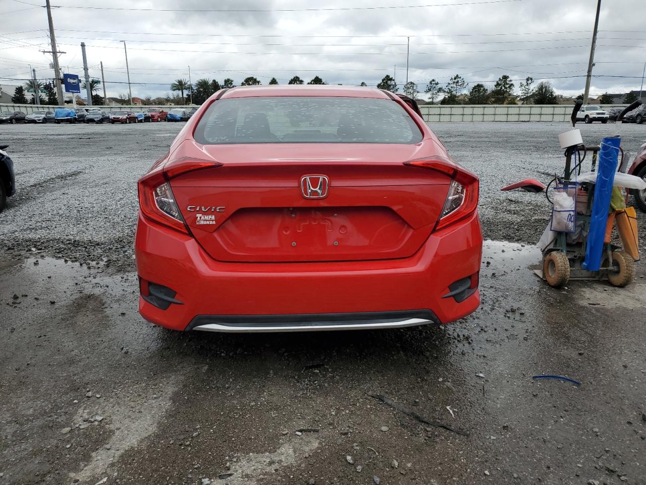 2019 Honda Civic VIN 2HGFC2F62KH604982 Copart auction photo, side damage thumbnail 6