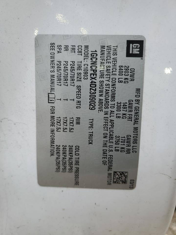 2013 Chevrolet Silverado VIN 1GCNCPEX4DZ309029 Copart auction photo, front end damage thumbnail 12