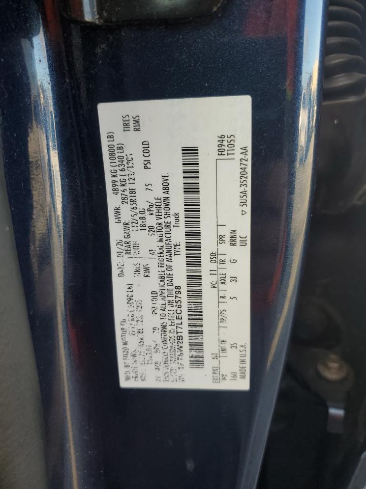 2020 Ford F250 VIN 1FT8W2BT7LEC65798 Copart auction photo, all over / undercarriage damage thumbnail 12