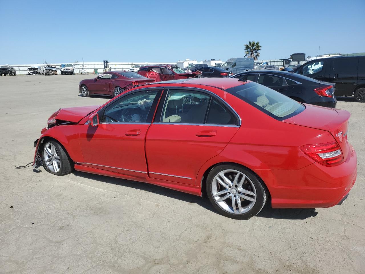 2014 Mercedes-Benz C-klasse VIN WDDGF4HB3EG219470 Copart auction photo, front end damage thumbnail 2