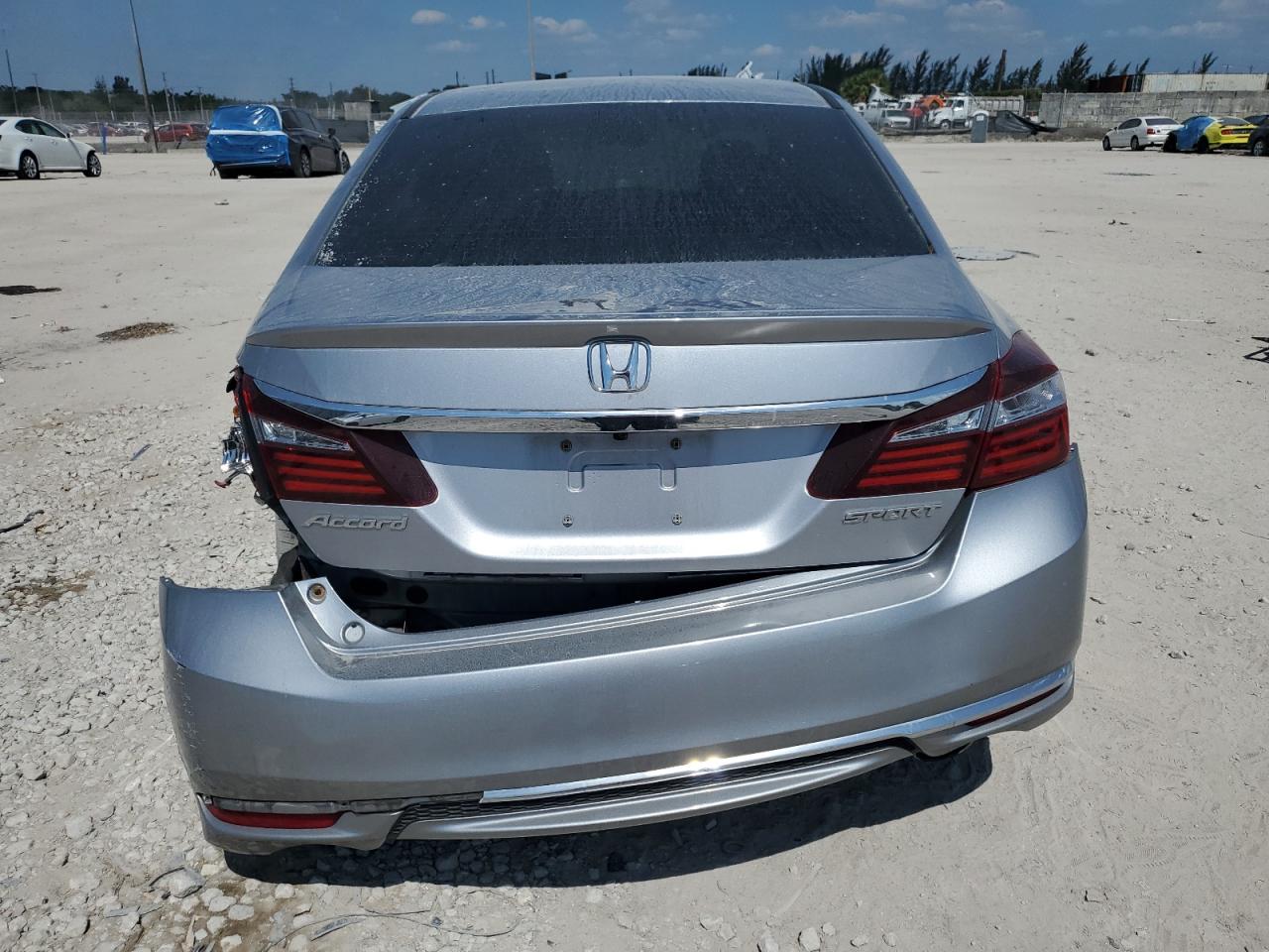 2017 Honda Accord VIN 1HGCR2F58HA191501 Copart auction photo, rear end / minor dent/scratches damage thumbnail 6
