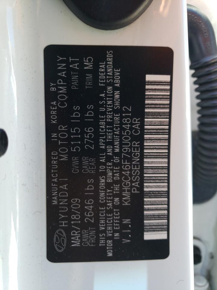 2009 Hyundai Genesis VIN KMHGC46F79U054812 Copart auction photo, front end damage thumbnail 12