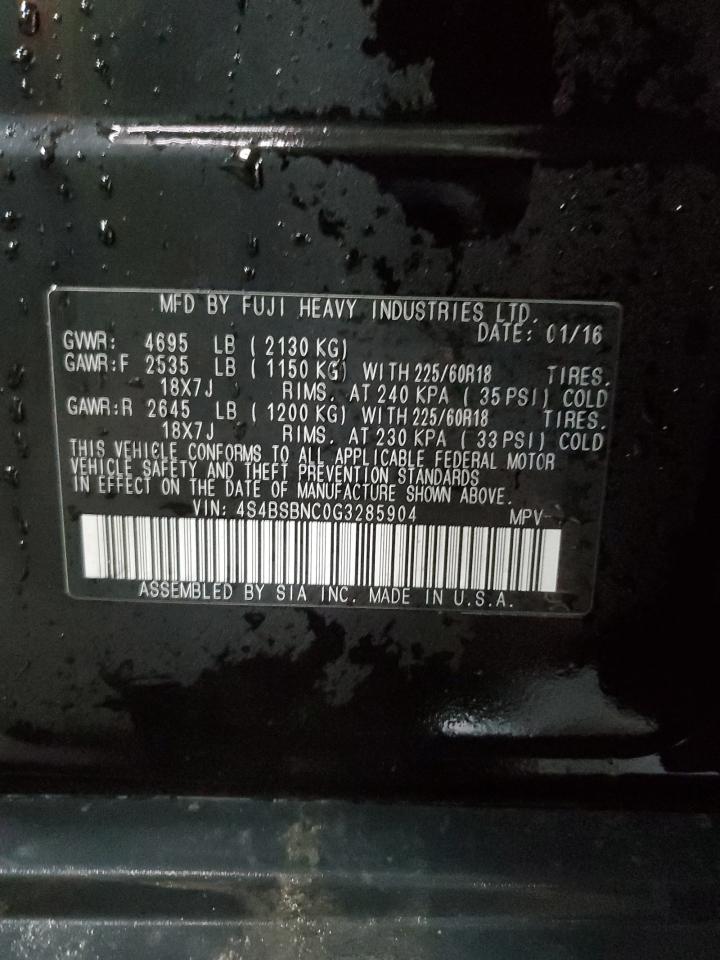 2016 Subaru Outback VIN 4S4BSBNC0G3285904 Copart auction photo, hail / side damage thumbnail 13