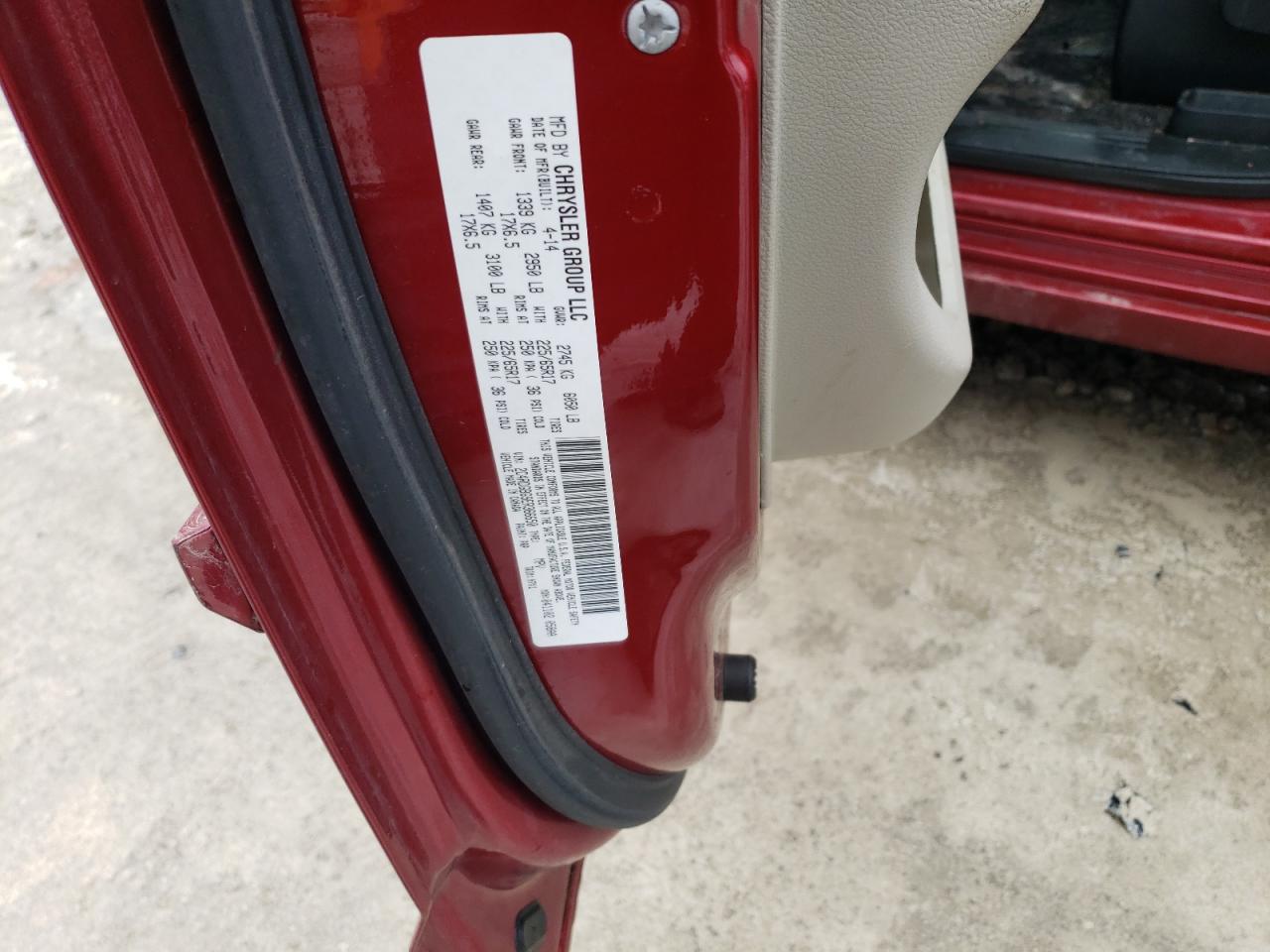 2014 Dodge Caravan VIN 2C4RDGBG9ER366650 Copart auction photo, front end / undercarriage damage thumbnail 13