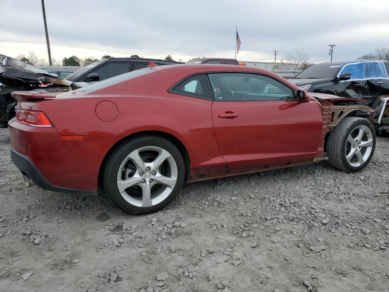 2015 Chevrolet Camaro VIN 2G1FF1E35F9186255 Copart auction photo, front end / side damage thumbnail 3