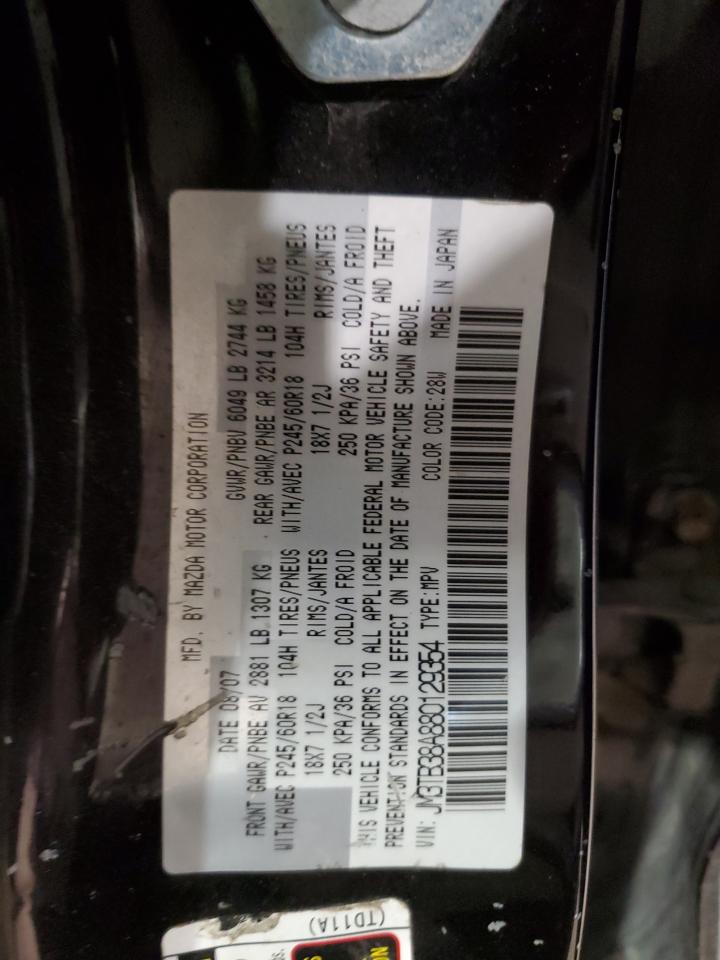 2008 Mazda CX-9 VIN JM3TB38A880129354 Copart auction photo, rear end damage thumbnail 13