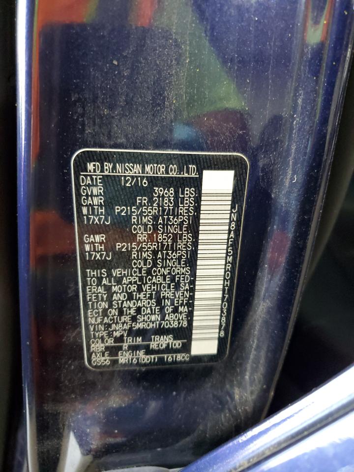 2017 Nissan Juke VIN JN8AF5MR0HT703878 Copart auction photo, front end damage thumbnail 12