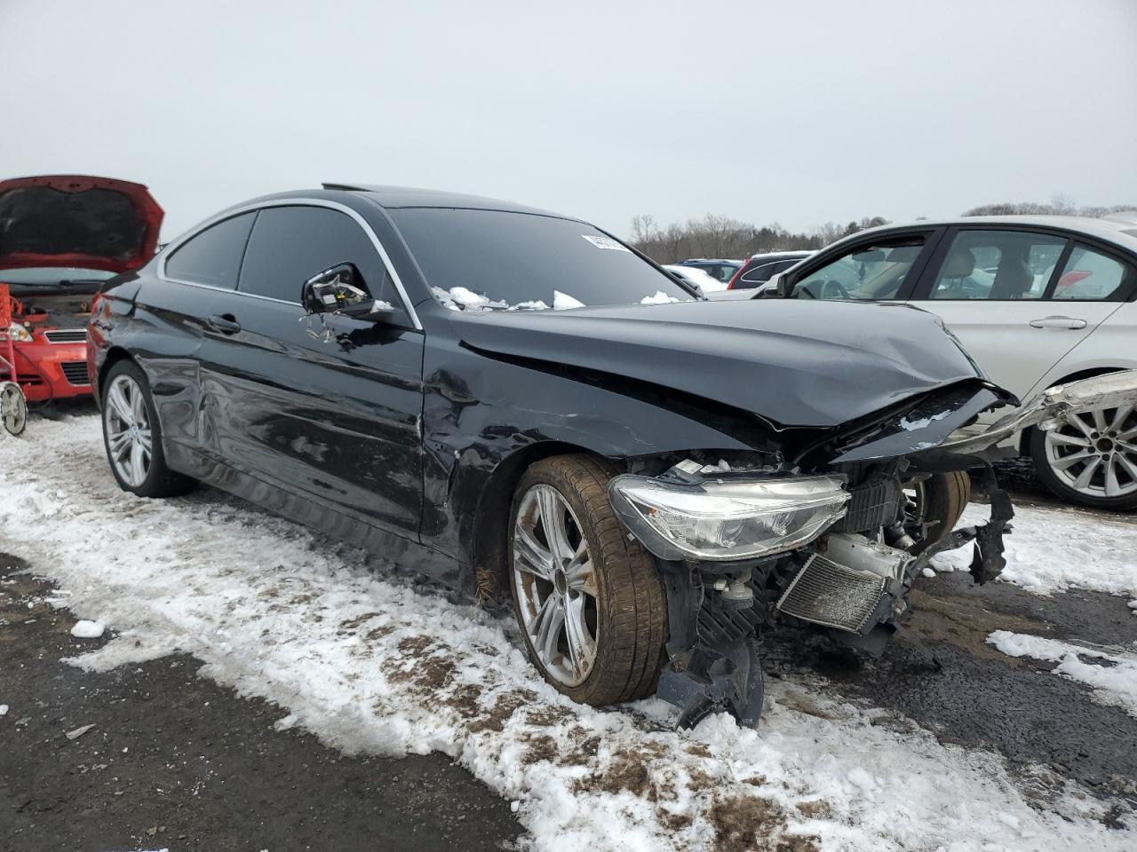 2016 BMW 4er VIN WBA3N9C50GK249663 Copart auction photo, front end / side damage thumbnail 4