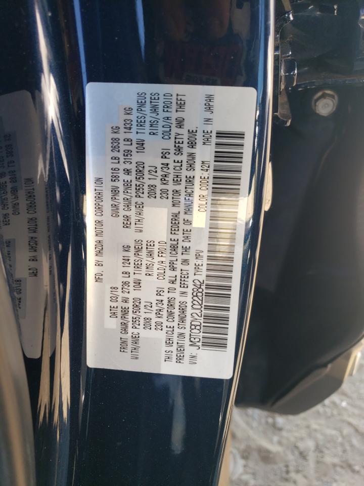 2018 Mazda CX-9 VIN JM3TCBDY2J0226842 Copart auction photo, side / rear end damage thumbnail 13