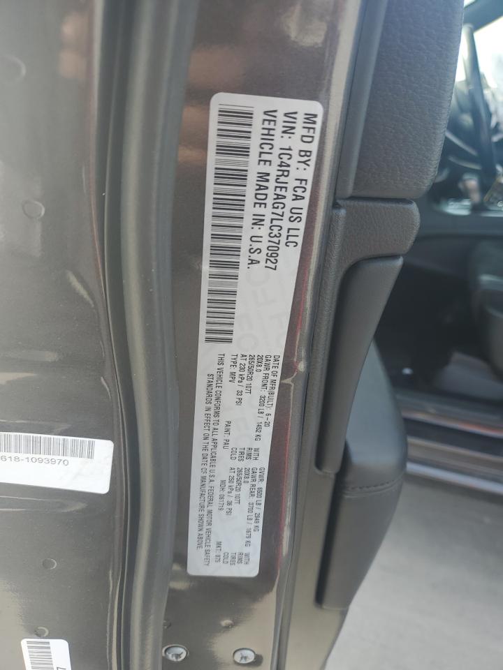 2020 Jeep Grand Cherokee VIN 1C4RJEAG7LC370927 Copart auction photo, front end damage thumbnail 13