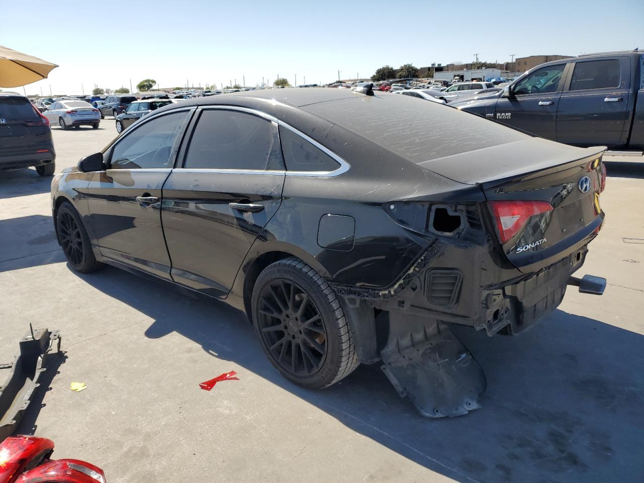 2015 Hyundai Sonata VIN 5NPE24AF0FH167447 Copart auction photo, side / rear end damage thumbnail 2