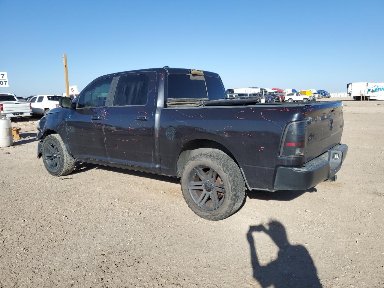 2014 RAM 1500 VIN 1C6RR7LG7ES423241 Copart auction photo, front end damage thumbnail 2