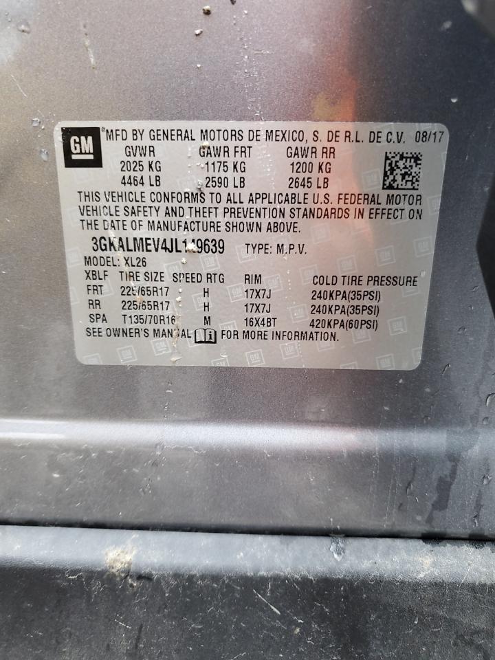 2018 GMC Terrain VIN 3GKALMEV4JL149639 Copart auction photo, front end damage thumbnail 12