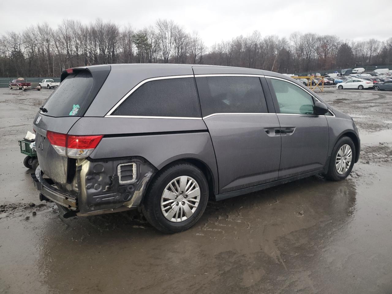 2015 Honda Odyssey VIN 5FNRL5H27FB033119 Copart auction photo, rear end / side damage thumbnail 3