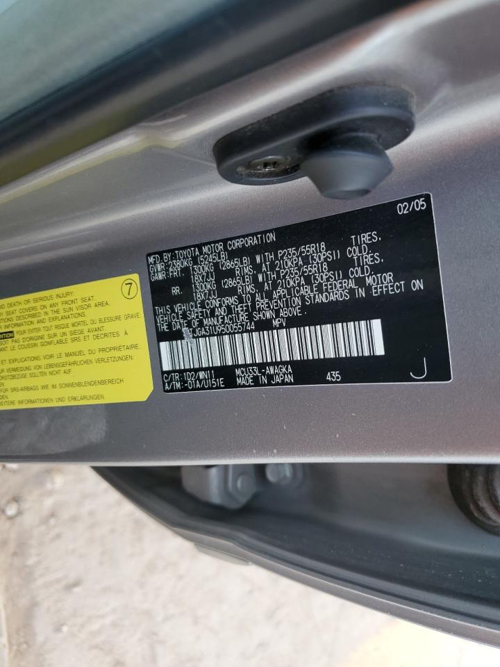 2005 Lexus RX VIN JTJGA31U950055744 Copart auction photo, front end damage thumbnail 13