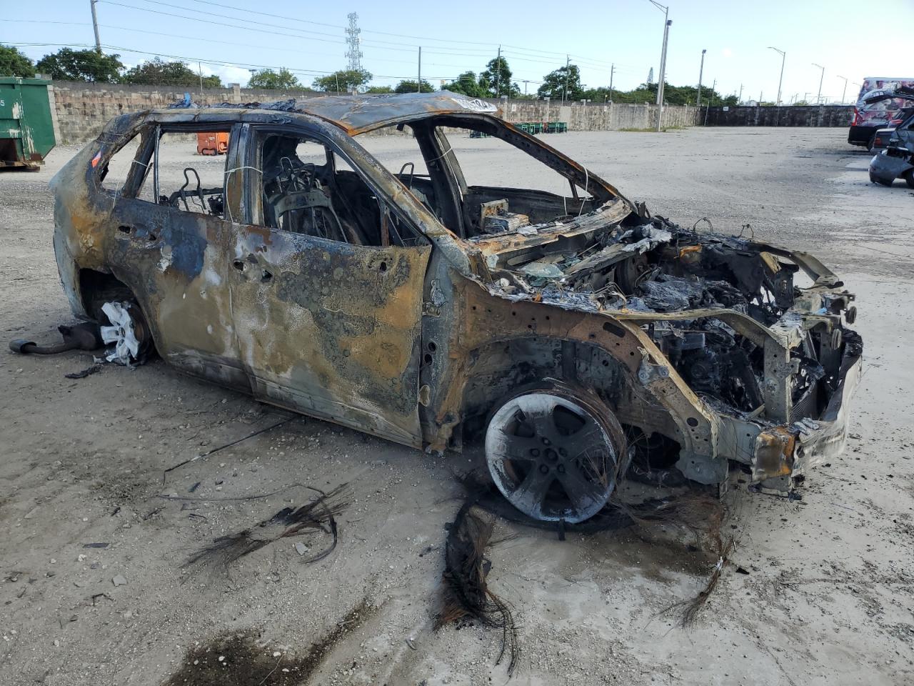 2021 Toyota RAV 4 VIN 2T3W1RFV9MW172270 Copart auction photo, burn damage thumbnail 4