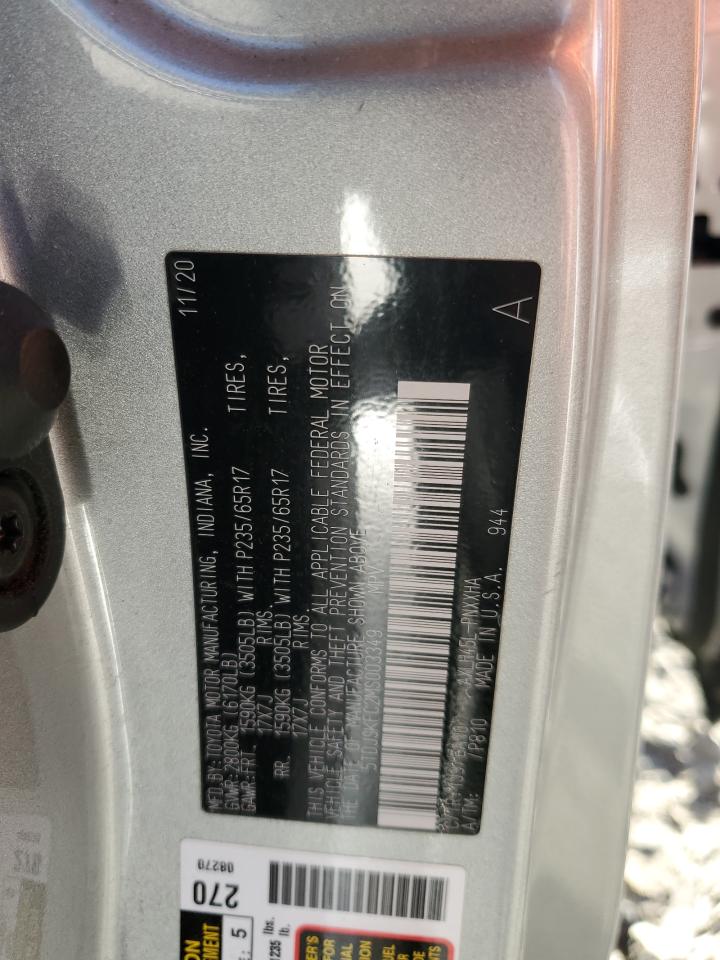 2021 Toyota Sienna VIN 5TDJSKFC2MS003349 Copart auction photo, front end / rear end damage thumbnail 14