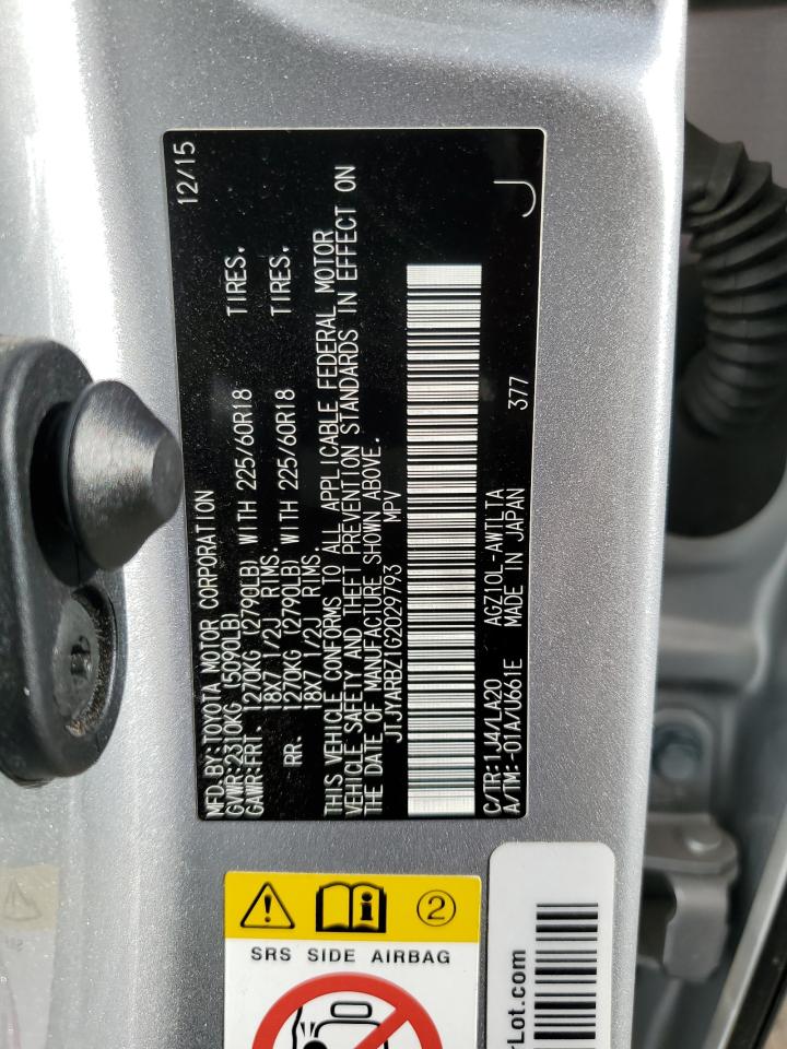 2016 Lexus NX VIN JTJYARBZ1G2029793 Copart auction photo, rear end damage thumbnail 15