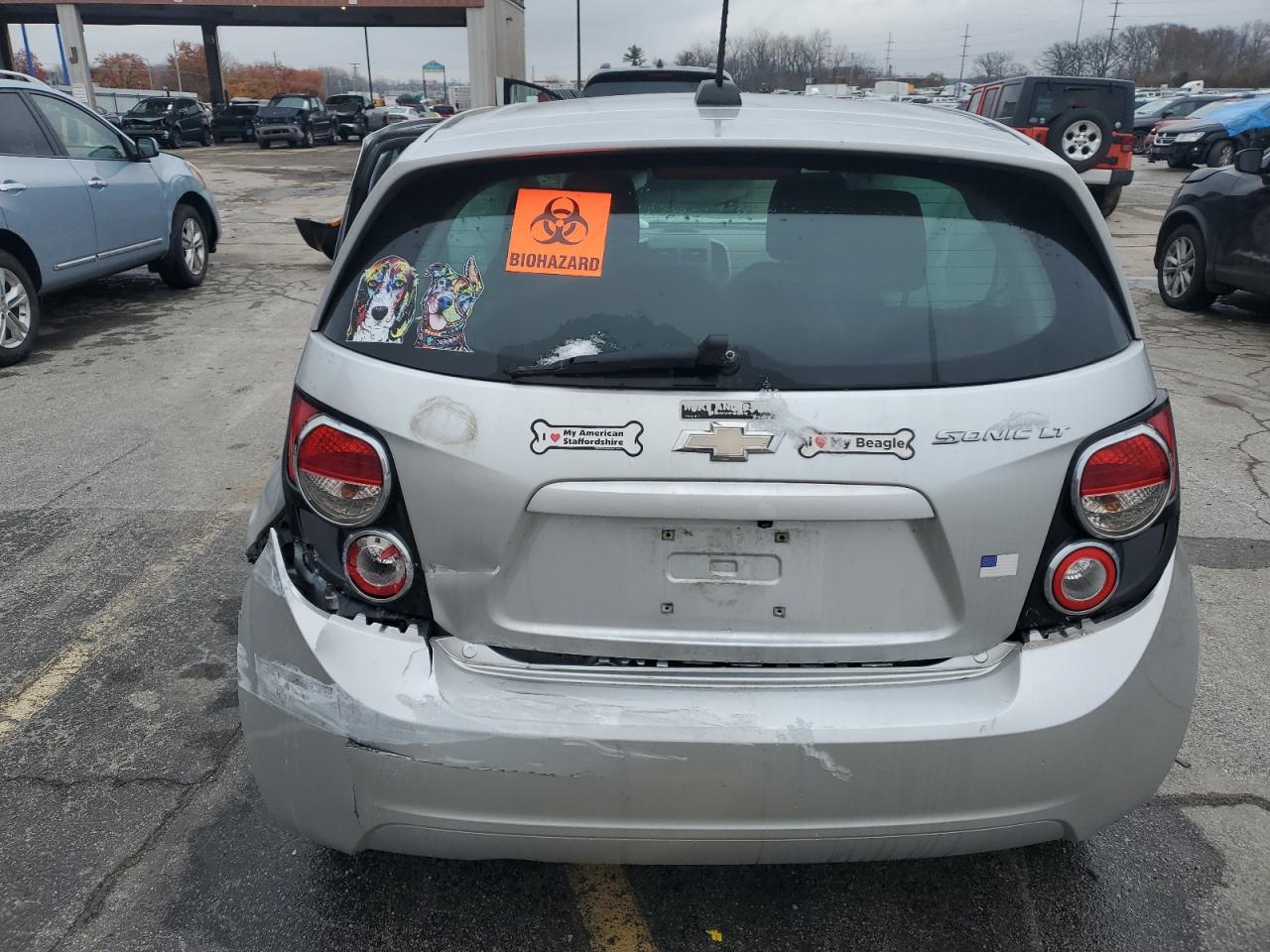2015 Chevrolet Sonic VIN 1G1JD6SH5F4150291 Copart auction photo, all over damage thumbnail 6