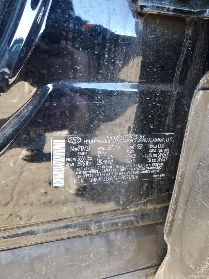 2023 Hyundai Santa Fe VIN 5NMS3DA13PH021806 Copart auction photo, all over damage thumbnail 12