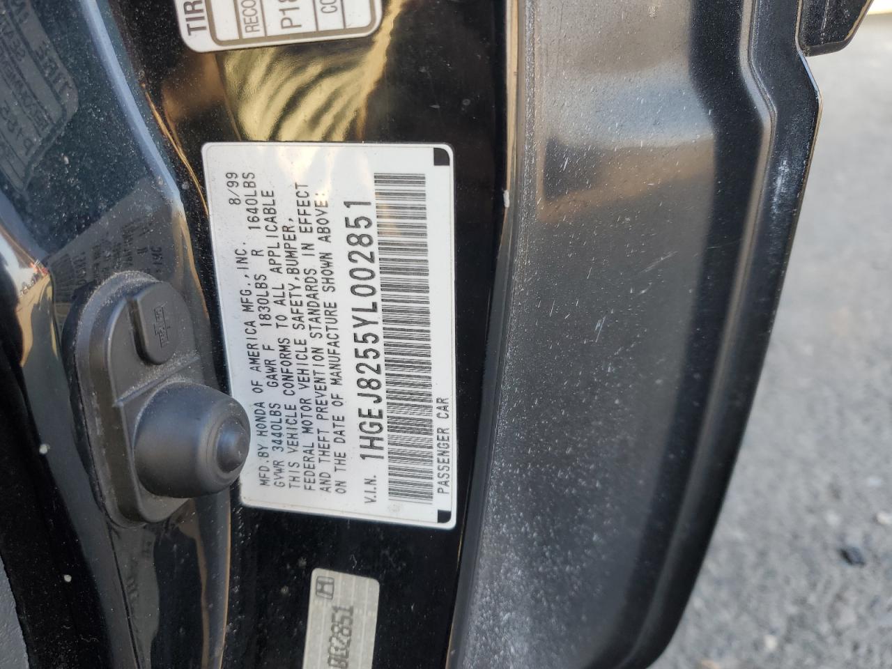 2000 Honda Civic VIN 1HGEJ8255YL002851 Copart auction photo, front end damage thumbnail 12