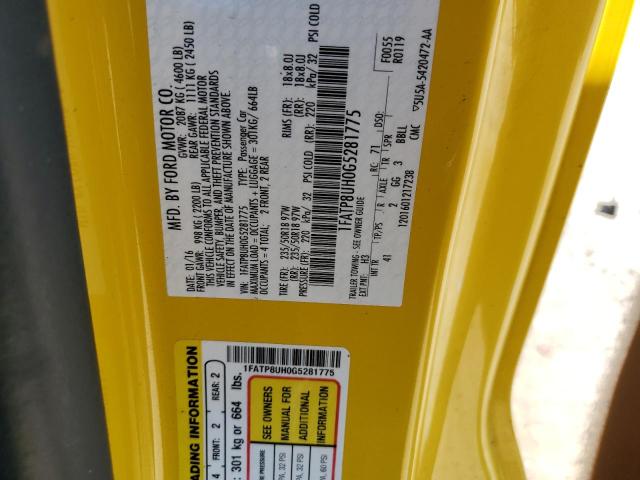 2016 Ford Mustang VIN 1FATP8UH0G5281775 Copart auction photo, front end damage thumbnail 12