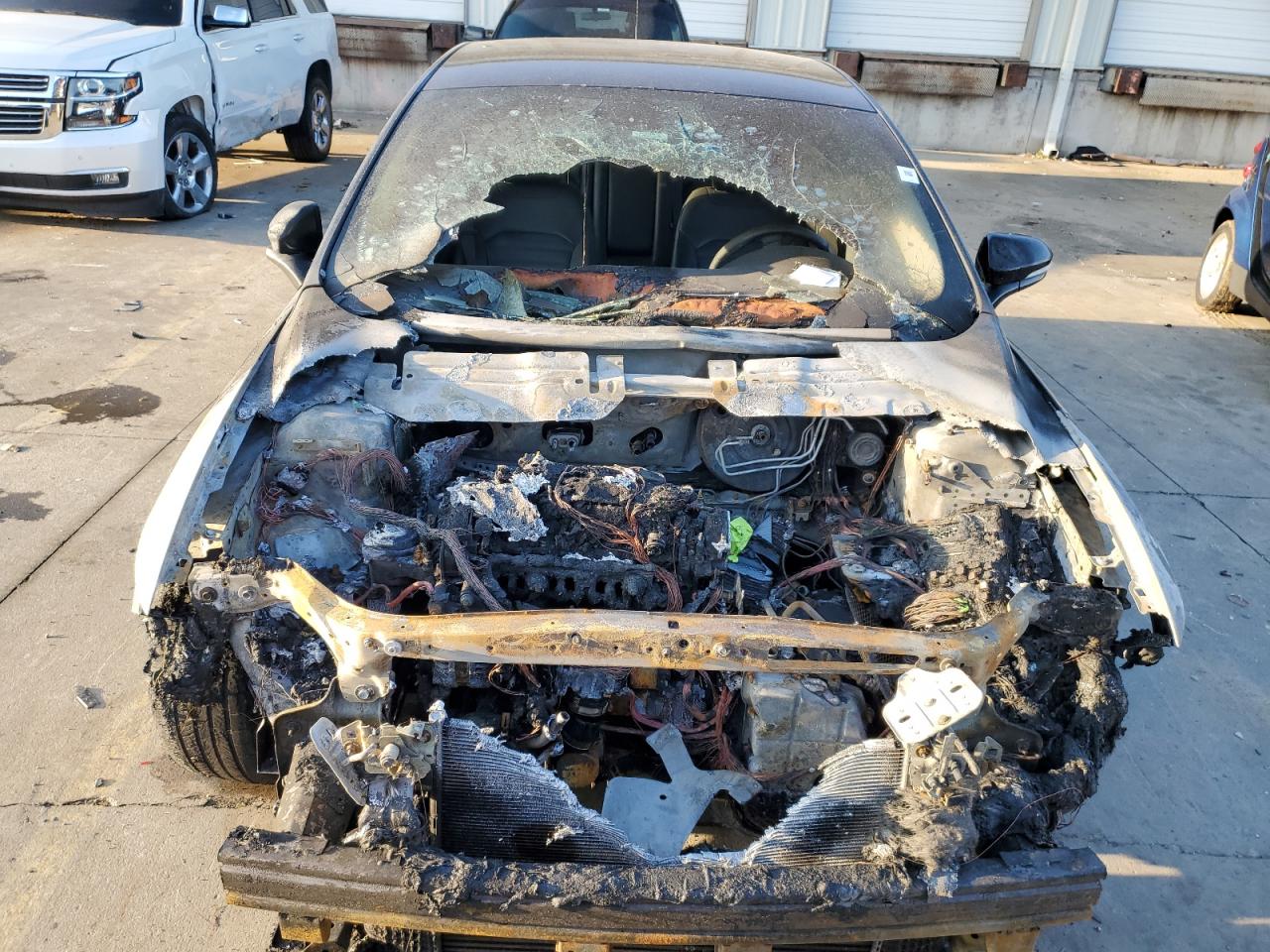 2013 Ford Fusion VIN 3FA6P0HR2DR263918 Copart auction photo, burn - engine / burn damage thumbnail 5