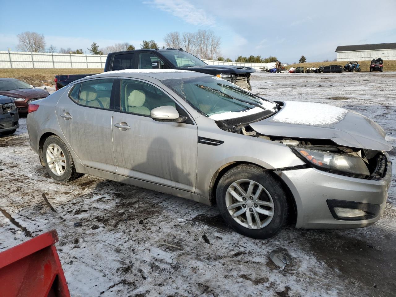 2013 KIA Optima VIN KNAGM4A74D5335676 Copart auction photo, front end damage thumbnail 4