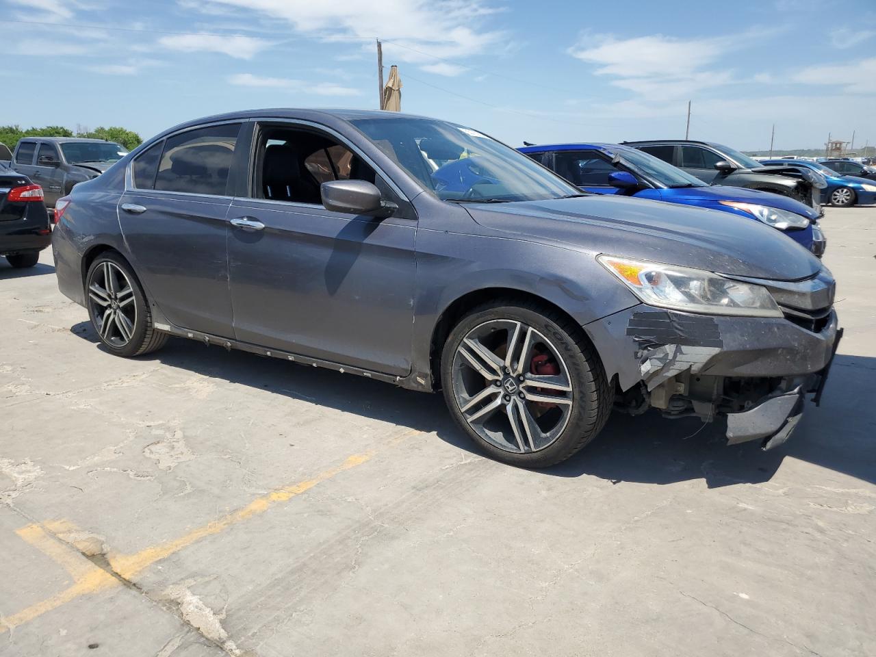 2016 Honda Accord VIN 1HGCR2F52GA033606 Copart auction photo, front end / side damage thumbnail 4