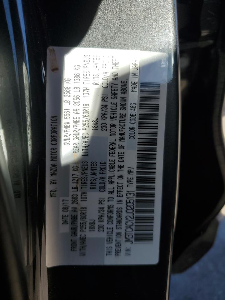 2018 Mazda CX-9 VIN JM3TCACY2J0205131 Copart auction photo, front end / top/roof damage thumbnail 15