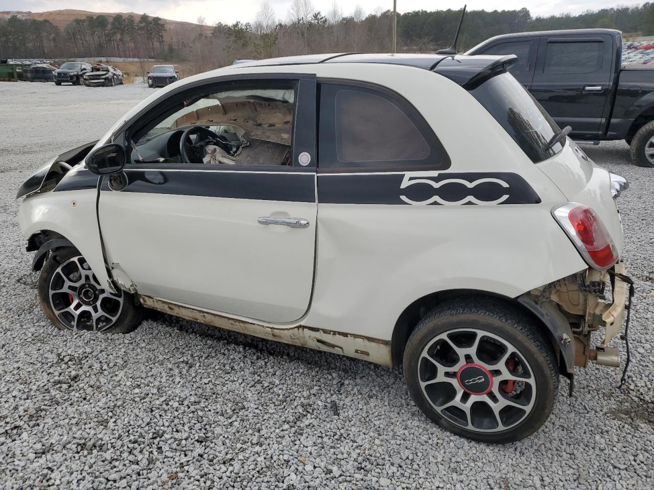 2012 Fiat 500 VIN 3C3CFFBR3CT500319 Copart auction photo, biohazard/chemical / all over damage thumbnail 2