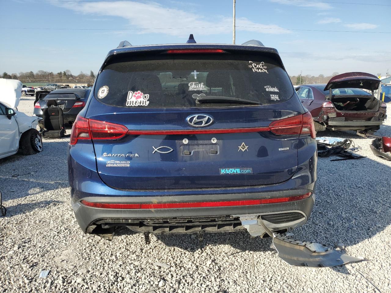 2021 Hyundai Santa Fe VIN 5NMS2DAJ2MH323439 Copart auction photo, front end / rear end damage thumbnail 6