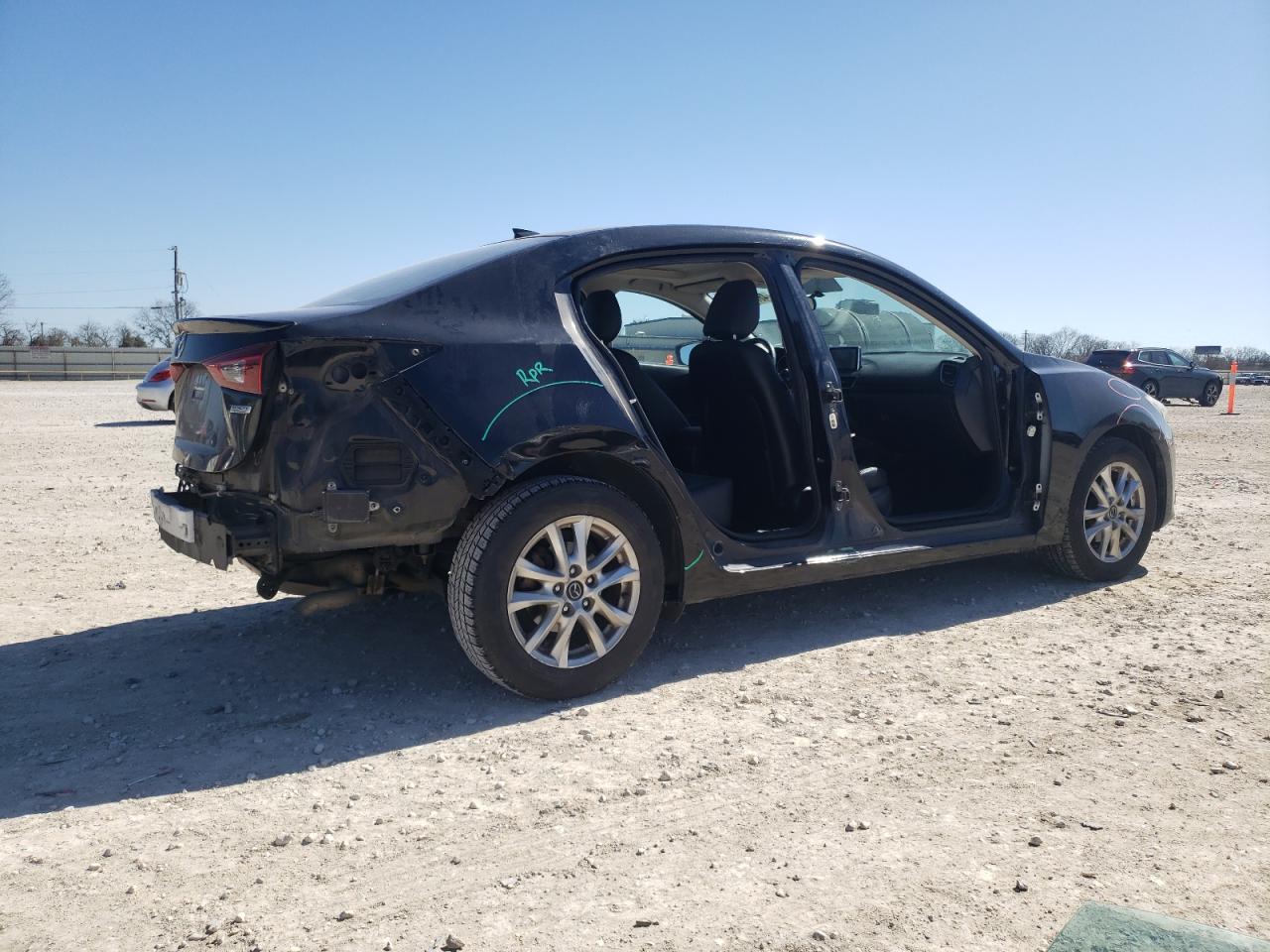 2014 Mazda 3 VIN JM1BM1W79E1130447 Copart auction photo, side / rear end damage thumbnail 3