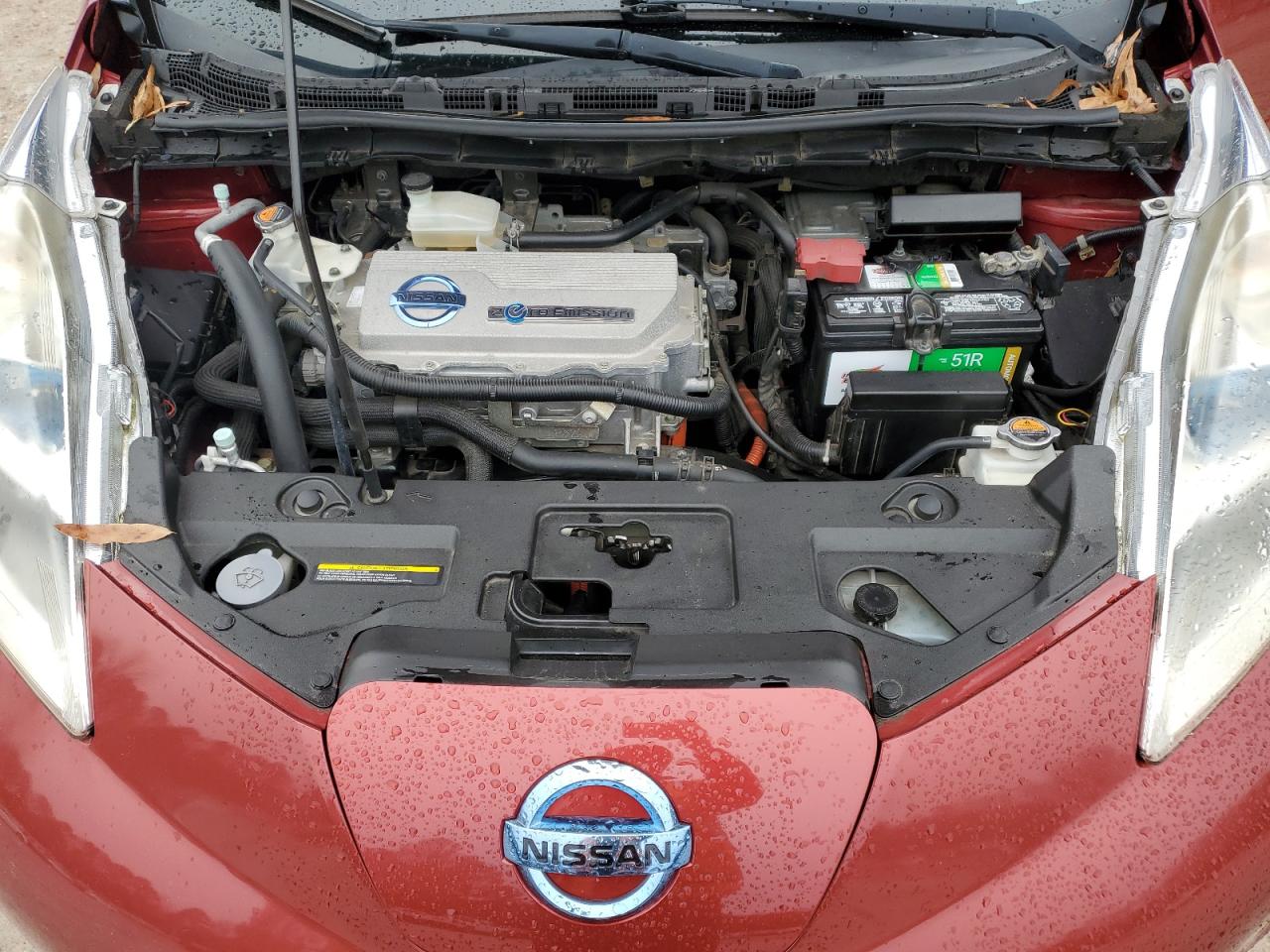 2012 Nissan Leaf VIN JN1AZ0CP0CT021410 Copart auction photo, rear end / side damage thumbnail 11