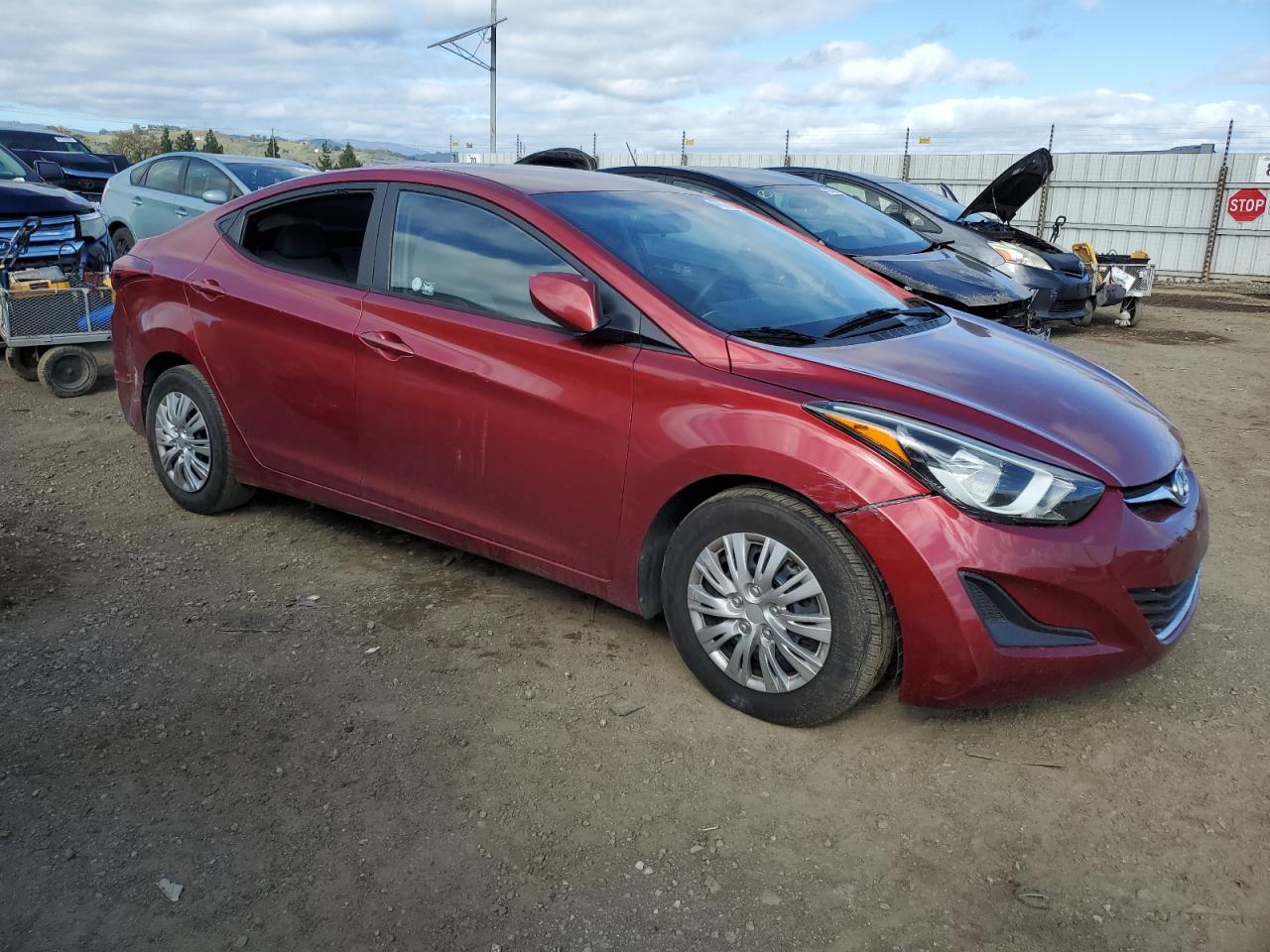 2016 Hyundai Elantra VIN 5NPDH4AE0GH702778 Copart auction photo, vandalism damage thumbnail 4